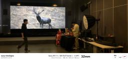 在SONY影像技术学院测试8KHDR,这是SONY中国4.8米*2.7米的大屏。